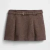 Mini-skort van wolmix met plooien