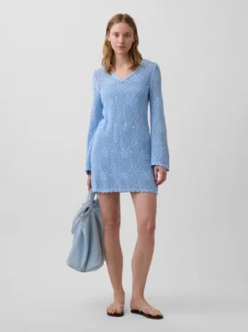 Mini-trui-jurk van pointelle