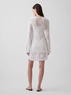 Mini-trui-jurk van pointelle