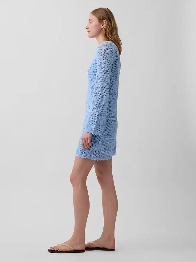 Mini-trui-jurk van pointelle