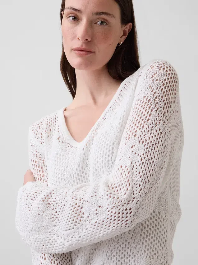 Mini-trui-jurk van pointelle