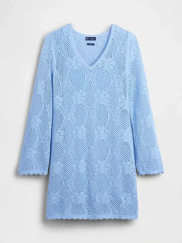 Mini-trui-jurk van pointelle