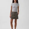 Mini-utility-skort met hoge taille