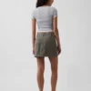 Mini-utility-skort met hoge taille