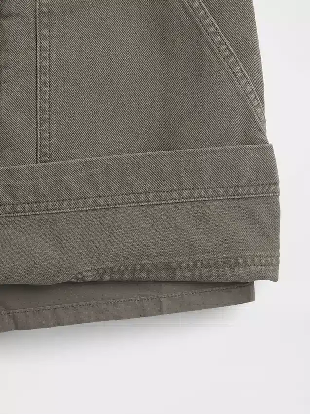Mini-utility-skort met hoge taille