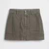 Mini-utility-skort met hoge taille