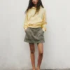 Mini-utility-skort met hoge taille