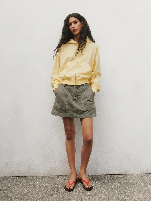 Mini-utility-skort met hoge taille