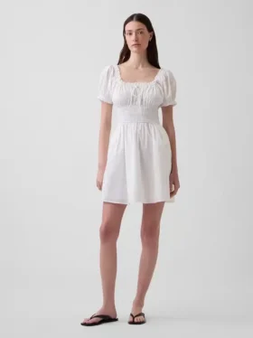 Minijurk met gesmokte taille