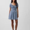 Minijurk met gesmokte taille