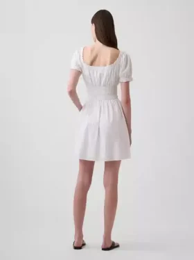 Minijurk met gesmokte taille