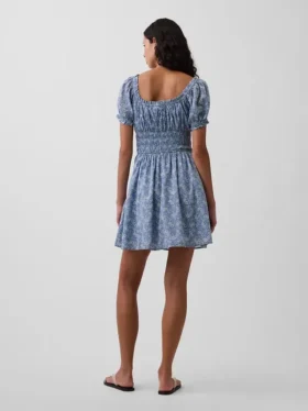 Minijurk met gesmokte taille