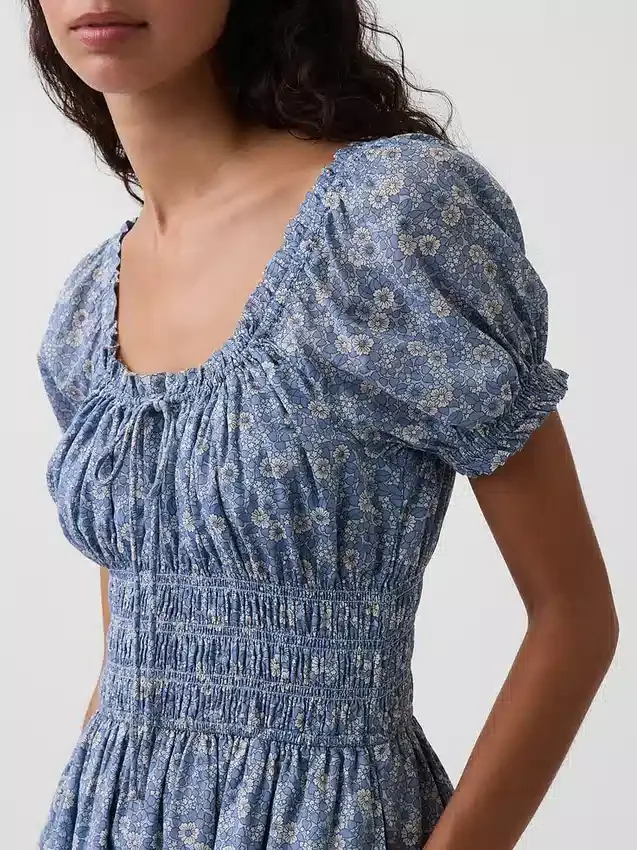 Minijurk met gesmokte taille