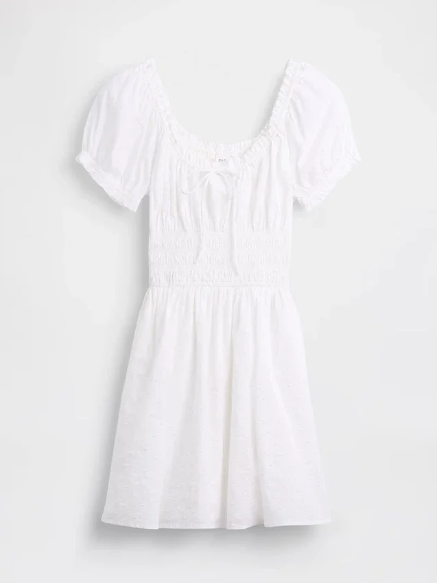 Minijurk met gesmokte taille