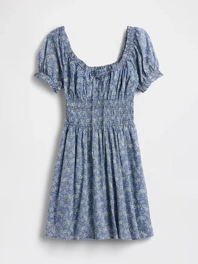 Minijurk met gesmokte taille