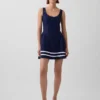 Minijurk met verlaagde taille van linnenmix