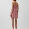 Minijurk met verlaagde taille van linnenmix