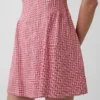 Minijurk met verlaagde taille van linnenmix