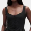 Minijurk met verlaagde taille van linnenmix