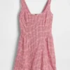 Minijurk met verlaagde taille van linnenmix