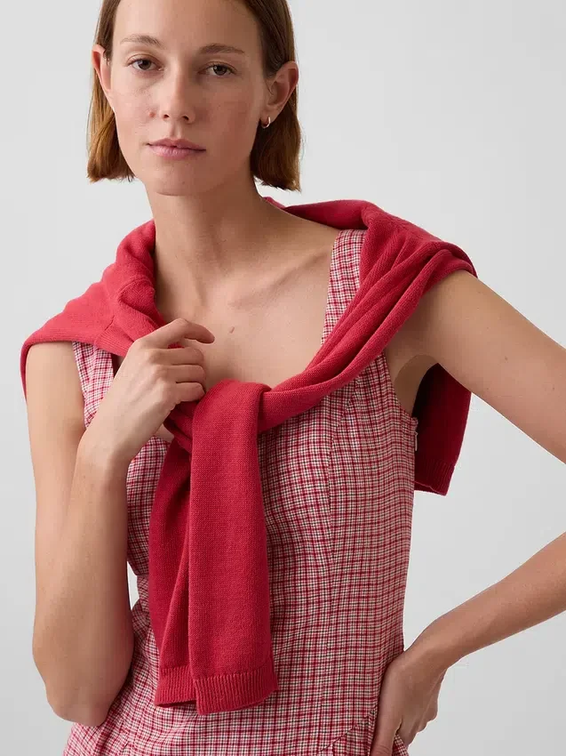 Minijurk met verlaagde taille van linnenmix