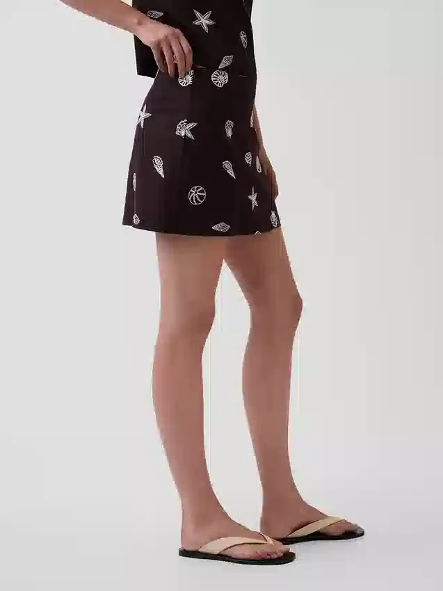 Miniskort van linnenmix