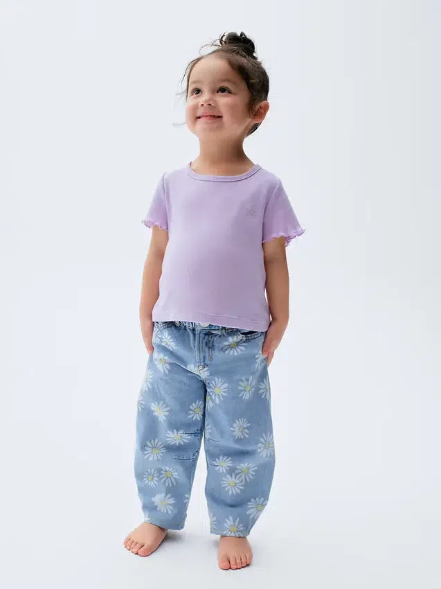 Mix & Match geribbeld T-shirt voor Baby & Peuter