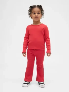 Mix & Match-legging met uitlopende pijpen en ribbelpatroon voor Baby & Peuter
