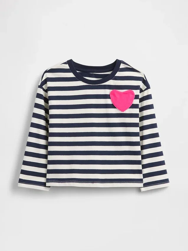 Mix & Match T-shirt met hartvormig zakje voor Baby & Peuter