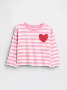 Mix & Match T-shirt met hartvormig zakje voor Baby & Peuter
