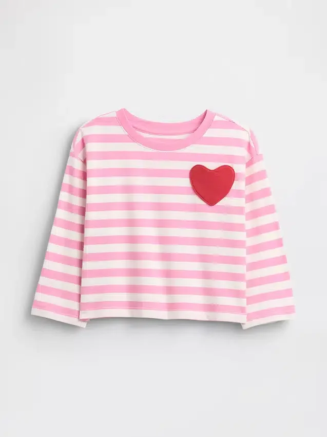 Mix & Match T-shirt met hartvormig zakje voor Baby & Peuter