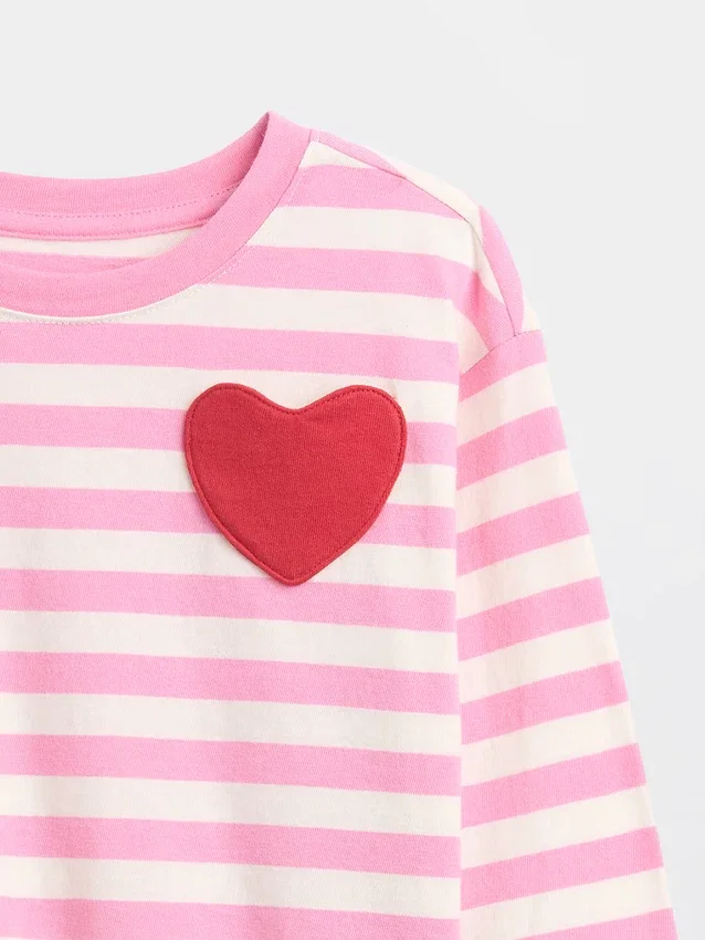 Mix & Match T-shirt met hartvormig zakje voor Baby & Peuter