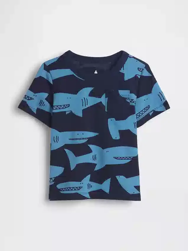 Mix & match T-shirt met zakje en print voor Baby & Peuter