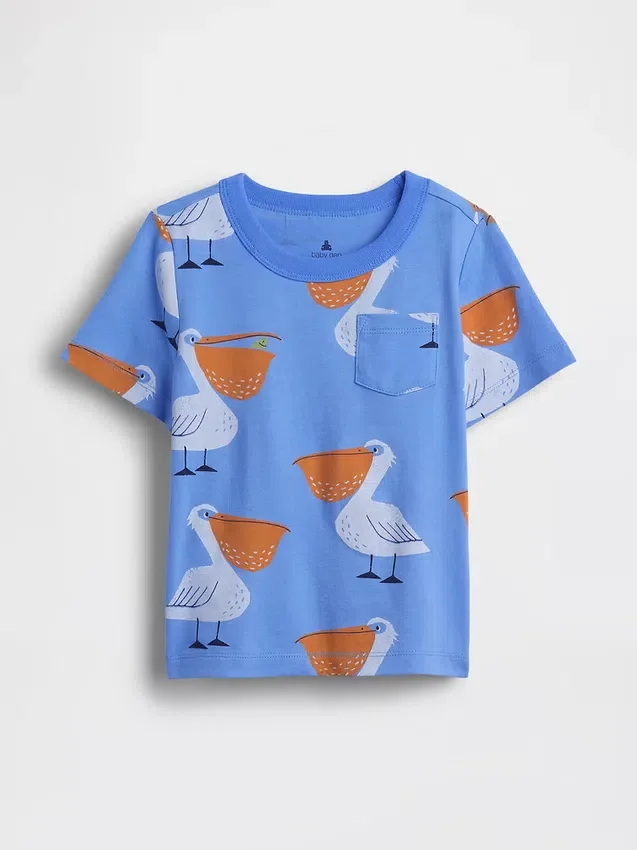 Mix & match T-shirt met zakje en print voor Baby & Peuter