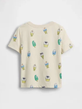 Mix & match T-shirt met zakje en print voor Baby & Peuter