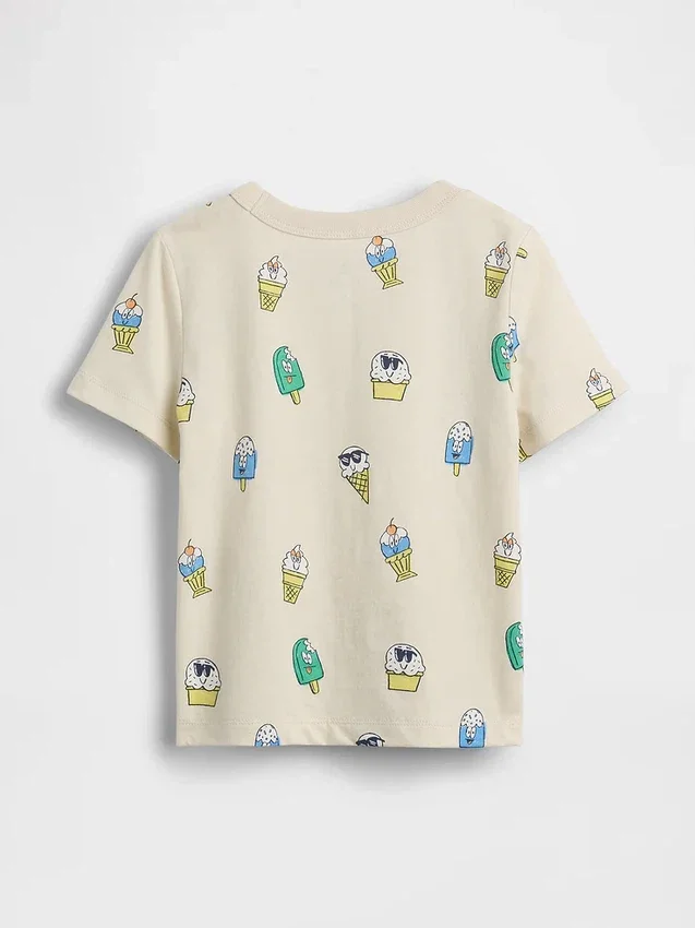 Mix & match T-shirt met zakje en print voor Baby & Peuter