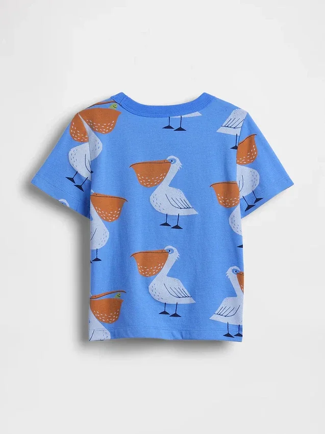 Mix & match T-shirt met zakje en print voor Baby & Peuter