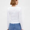 Modern, compact geribd cropped T-shirt