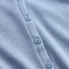 Modern geribbeld T-shirt met knoopsluiting en ronde hals