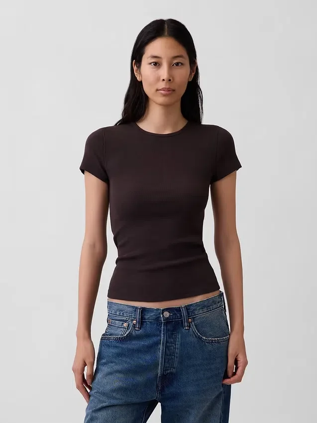 Modern geribd T-shirt
