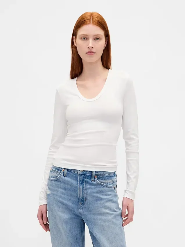 Modern geribd T-shirt