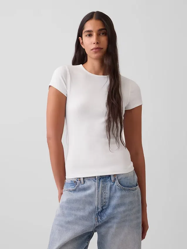 Modern geribd T-shirt