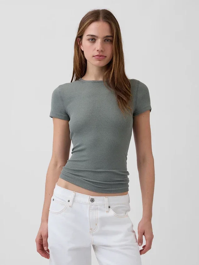 Modern geribd T-shirt