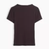Modern geribd T-shirt met hoge hals en cropped pasvorm