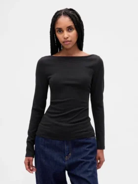 Modern T-shirt met boothals