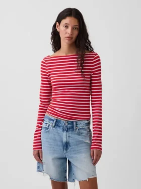 Modern T-shirt met boothals