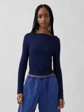 Modern T-shirt met boothals