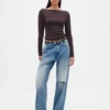 Modern T-shirt met boothals