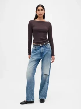 Modern T-shirt met boothals