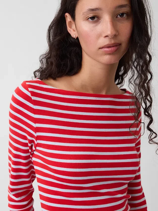 Modern T-shirt met boothals